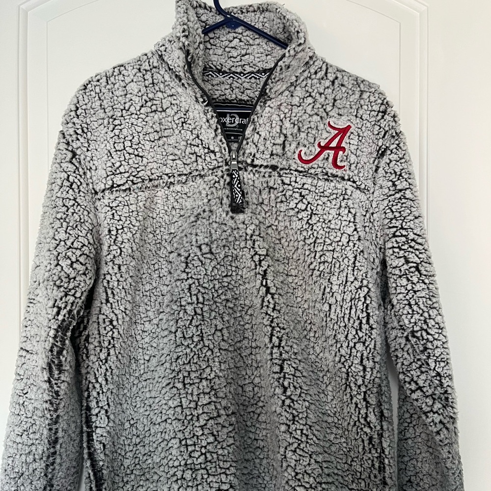 Gray Alabama Crimson Tide Sherpa Quarter-Zip Pullover Small Women’s